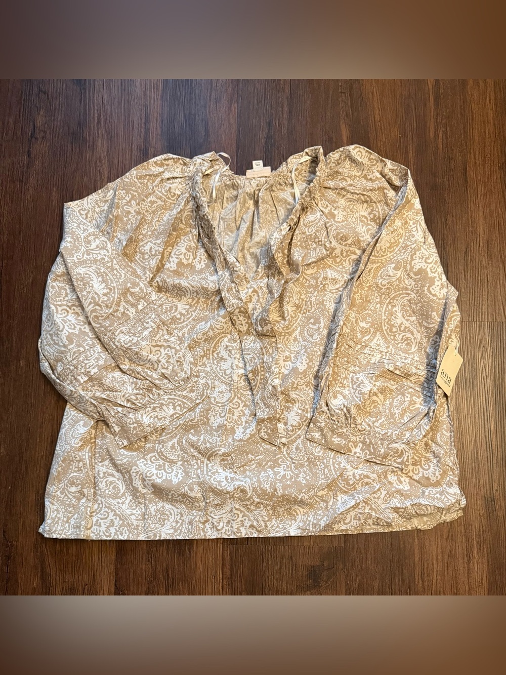 a.n.a Cream Paisley Peasant Tunic